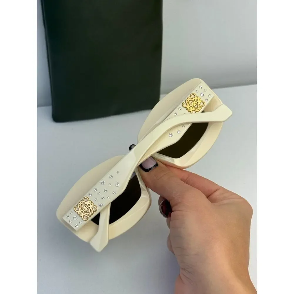 NEW Loewe LW4114IS Crystal Sunglasses in Ivory White
